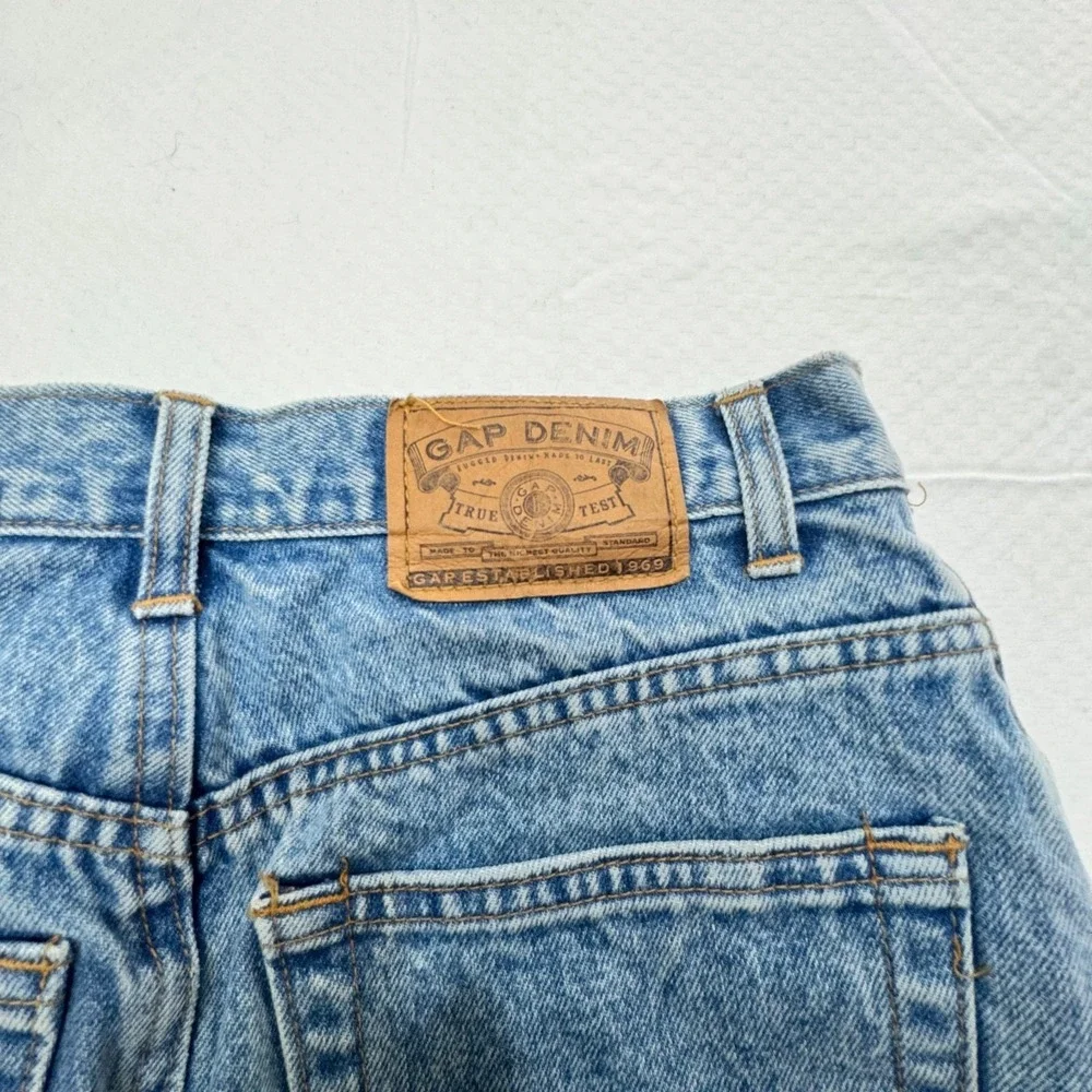 Gap Vintage Women Denim Skirt Sz 8 Stone‎ Wash Blue